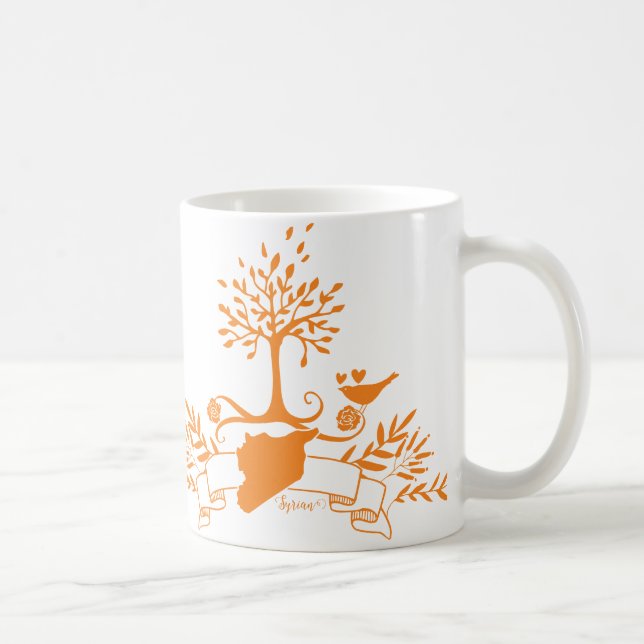 Taza De Café Mapa de Siria - Estilo natural (Derecha)