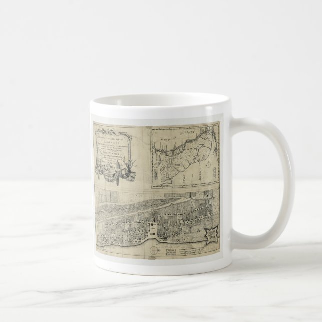 Taza De Café Mapa de St Augustine la Florida (1764) (Derecha)