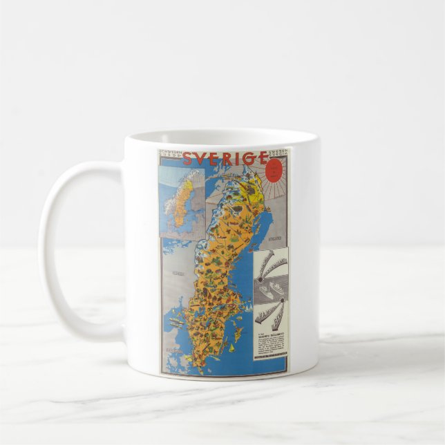 Taza De Café Mapa de Suecia (Izquierda)