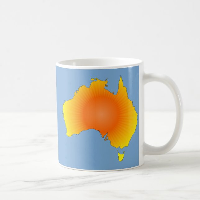 Taza De Café Mapa de Sunny Australia (Derecha)