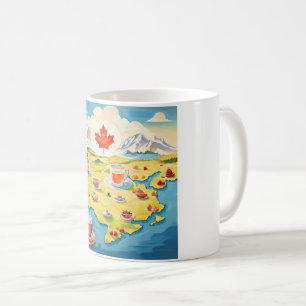 Taza De Café Mapa de té de Canadá