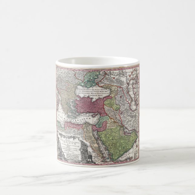 Taza De Café Mapa de Turquía de 1730 (Imperio Otomano) (Centro)
