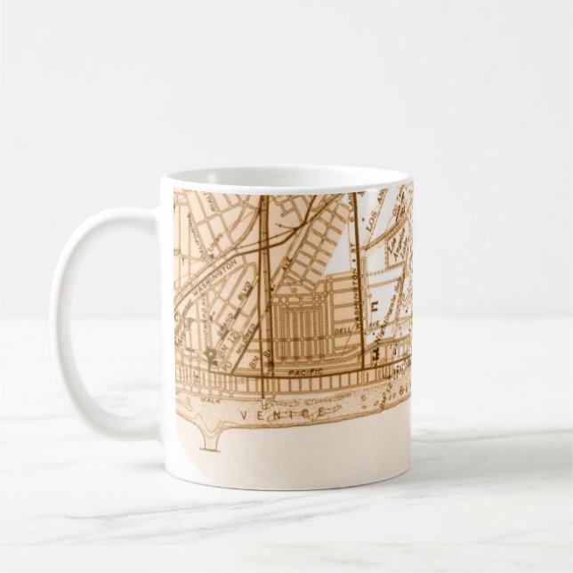 Taza De Café Mapa de Venecia Beach Los Angeles Mug (Izquierda)
