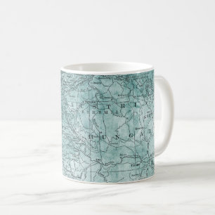 Taza De Café Mapa de Vintage de Baviera, Austria Hungría Viaje