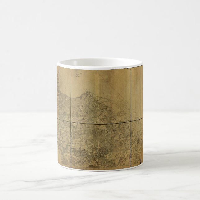 Taza De Café Mapa de Virginia Alejandría al río Potomac 1860 (Centro)