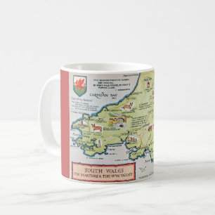 Taza De Café Mapa del antiguo sur de Gales