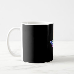 Taza De Café Mapa del arco iris del diseño de Texas para orgull