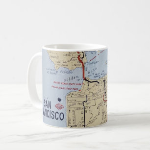 Taza De Café Mapa del área de San Francisco 