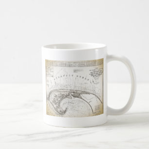 Taza De Café Mapa del Cabo Cod de la antigua provincia de Vinta