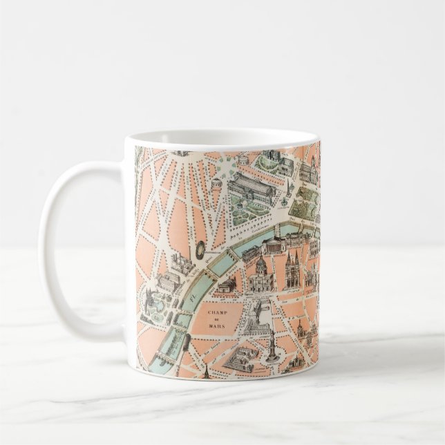 Taza De Café Mapa del café pintado de París (Izquierda)