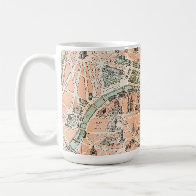 Taza De Café Mapa del café pintado de París (Izquierda)