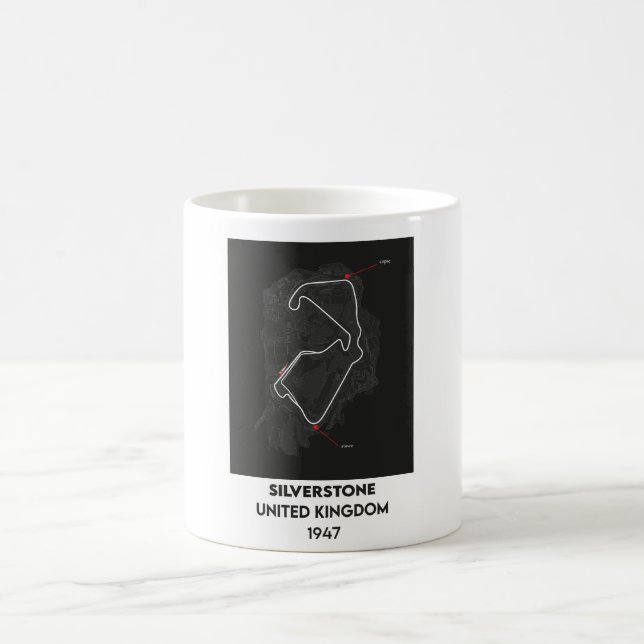 Taza De Café Mapa del circuito F1 del Reino Unido (Centro)