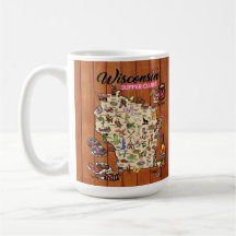 Mapa del Coffee Mug - Wisconsin Supper Club