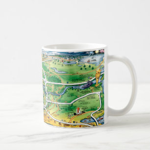 Taza De Café Mapa del dibujo animado de Houston Tejas