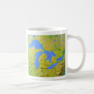 Taza De Café Mapa del diseño de Great Lakes