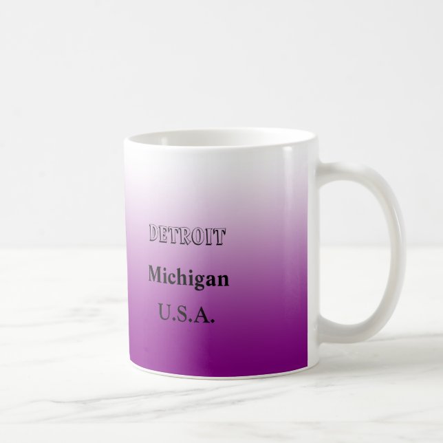 Taza De Café Mapa del estado de Michigan con la ciudad (Derecha)