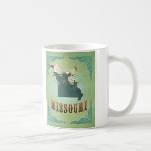 Taza De Café Mapa del estado de Missouri - verde