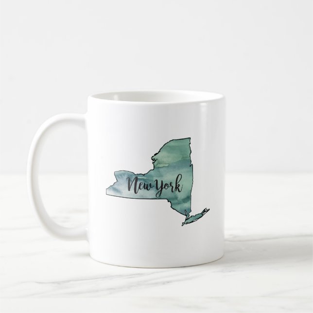 Taza De Café Mapa del estado de Nueva York (Izquierda)