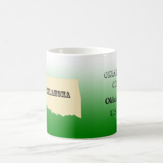 Taza De Café Mapa del estado de Oklahoma con la ciudad