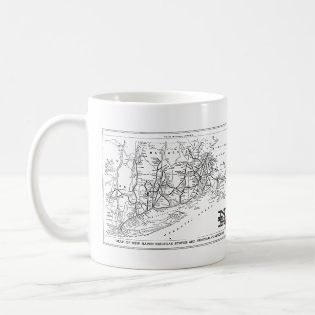 Taza De Café Mapa del ferrocarril New Haven Railroad 1956    (Izquierda)
