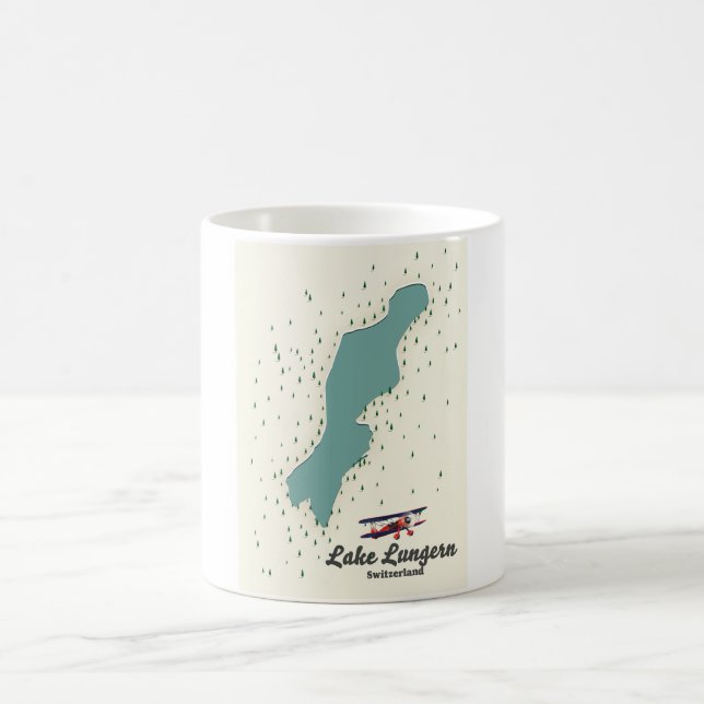 Taza De Café Mapa del lago Lungern Suiza (Centro)