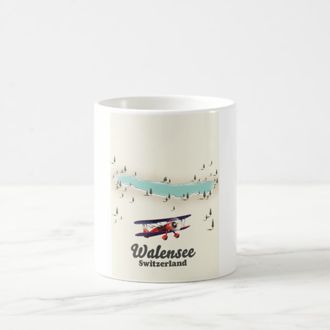 Taza De Café mapa del lago Walensee suiza (Centro)
