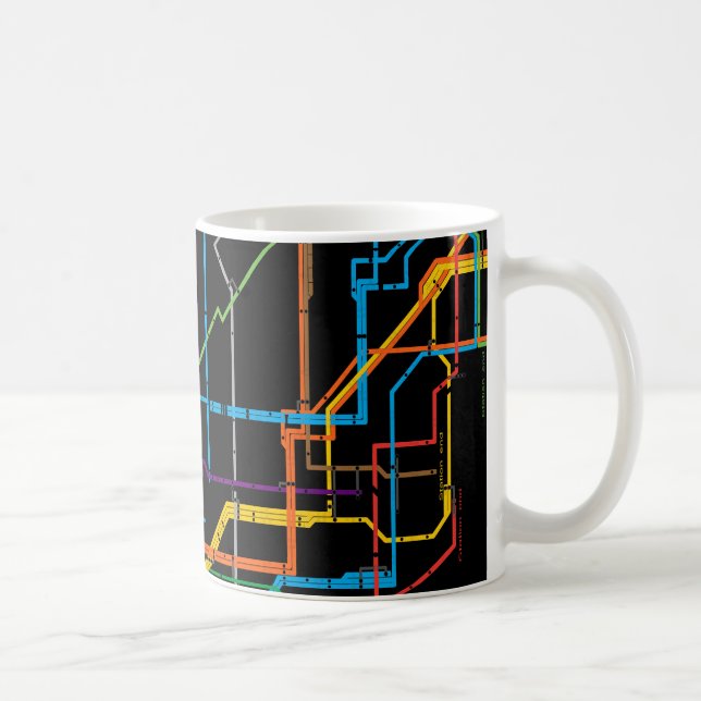 Taza De Café Mapa del metro de la ciudad (Derecha)
