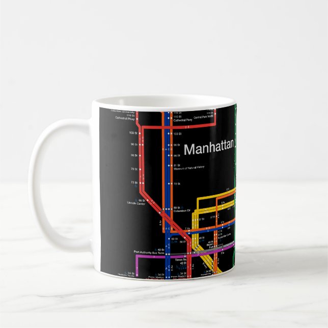 Taza De Café Mapa del metro de NY-City (Izquierda)