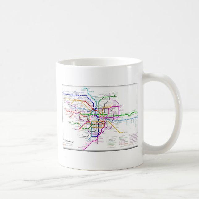 Taza De Café Mapa del metro de Tokio (Derecha)