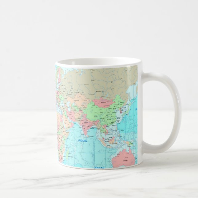 Taza De Café Mapa del mundo (Derecha)