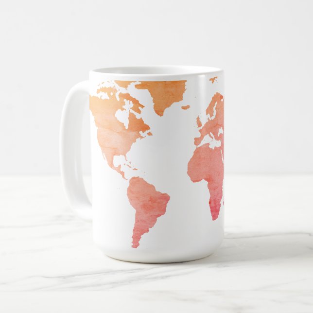 Taza De Café Mapa del mundo (Anverso izquierdo)