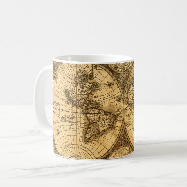 Taza De Café Mapa del Mundo Antiguo (Anverso izquierdo)