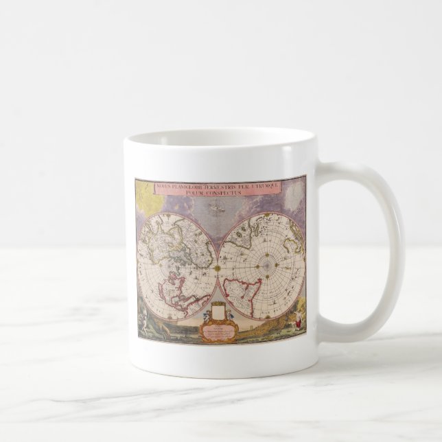 Taza De Café Mapa del Mundo Antiguo (Derecha)