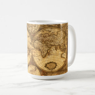 Taza De Café Mapa del Mundo Antiguo