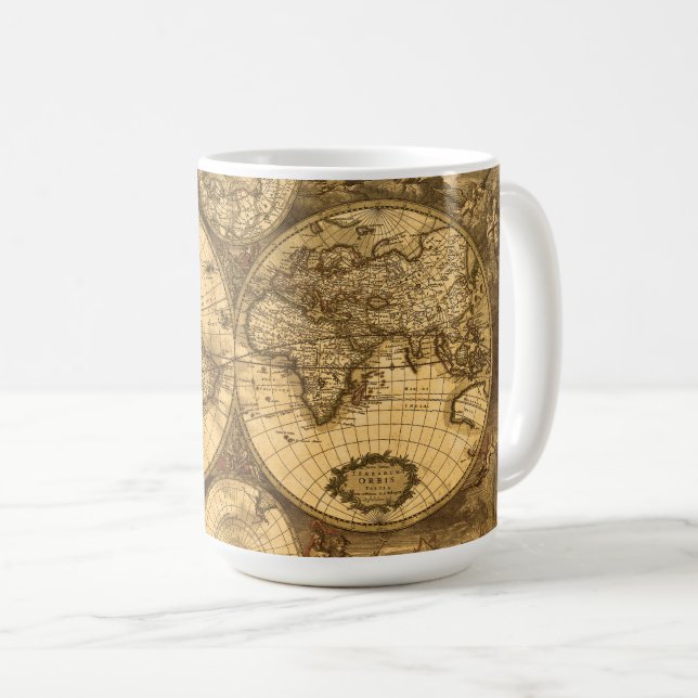 Taza De Café Mapa del Mundo Antiguo (Anverso derecho)