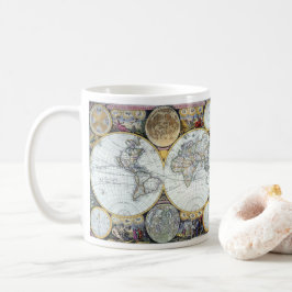 Taza De Café Mapa del Mundo Antiguo, Atlas Maritimus de John Se