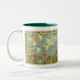 Taza De Café Mapa del mundo antiguo del imperio británico, 1886