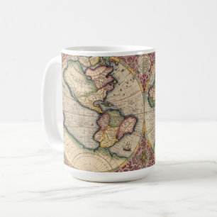 Taza De Café Mapa del mundo de la época 1609