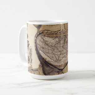 Taza De Café Mapa del mundo del casquillo del tonto