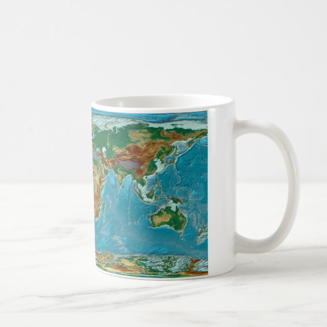 Taza De Café Mapa del mundo geográfico (Derecha)