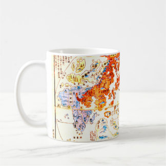 Taza De Café Mapa del mundo japonés 1800