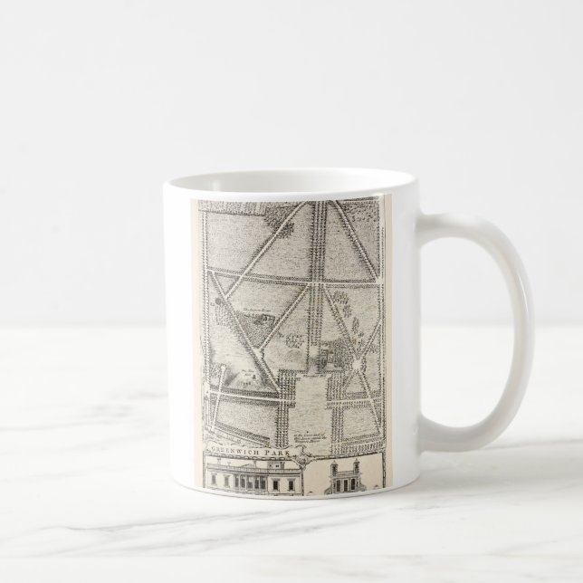 Taza De Café Mapa del parque de Greenwich (Derecha)