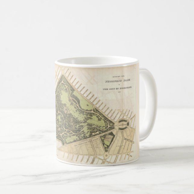 Taza De Café Mapa del Parque Prospect 1870 (Anverso derecho)