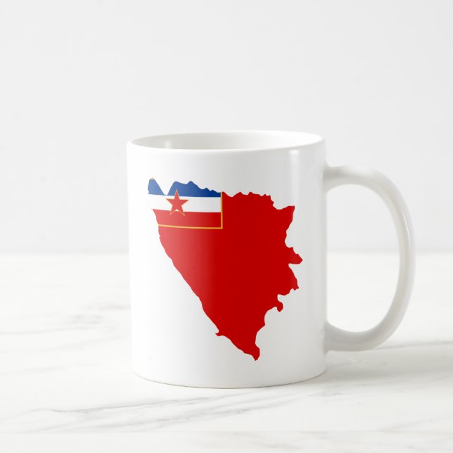 Taza De Café Mapa del SENIOR Bosnia y Herzegovina 1945 (Derecha)