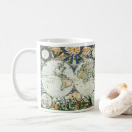 Taza De Café Mapa del Viejo Mundo Antiguo Vintage de Pieter Goo