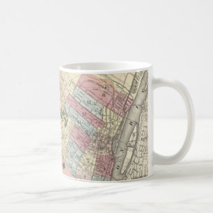Taza De Café Mapa del vintage de Albany NY (1874)