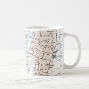 Taza De Café Mapa del vintage de Calcutta la India (1914)