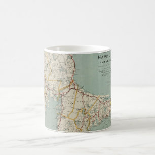 Taza De Café Mapa del vintage de Cape Cod (1917)