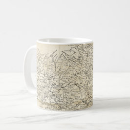 Taza De Café Mapa del vintage de Irlanda central Connaught