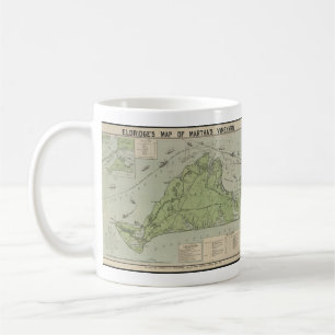 Taza De Café Mapa del vintage de Marthas Vineyard (1913)